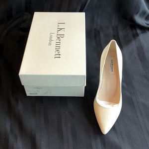 LK Bennett Floret heel in soft gold